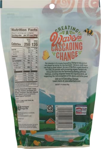 Image of Cascadian Farm Organic Granola, Cinnamon Raisin Cereal, Resealable Pouch, 11 oz. (Pack of 5)