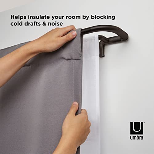 Umbra Twilight Double Black Out Window Curtain Rod – Wrap Around Adjustable Double Curtain Rod For Blackout Curtains, 28 To 48” (71-122Cm), Curtain Rod, Auburn Bronze #TOP2