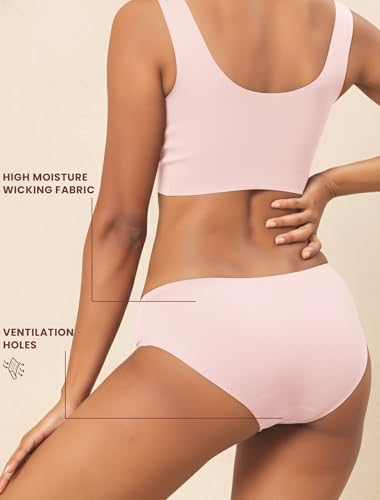 Image of Krvvy Low Waist Mid Coverage Seamless Bikini Panty for Women | Ultrasoft Underwear with 100% Cotton Gusset & Ventilation Holes