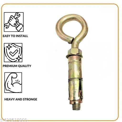 Anchor Round Close Brass Hook 10 mm Fasteners, Brass Hook (Color - Golden) (10mm, 6) 3