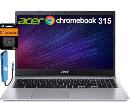 Image of Acer Chromebook 315 Laptop, 15.6 inch FHD, Intel Celeron N4500, 4GB RAM, 128GB