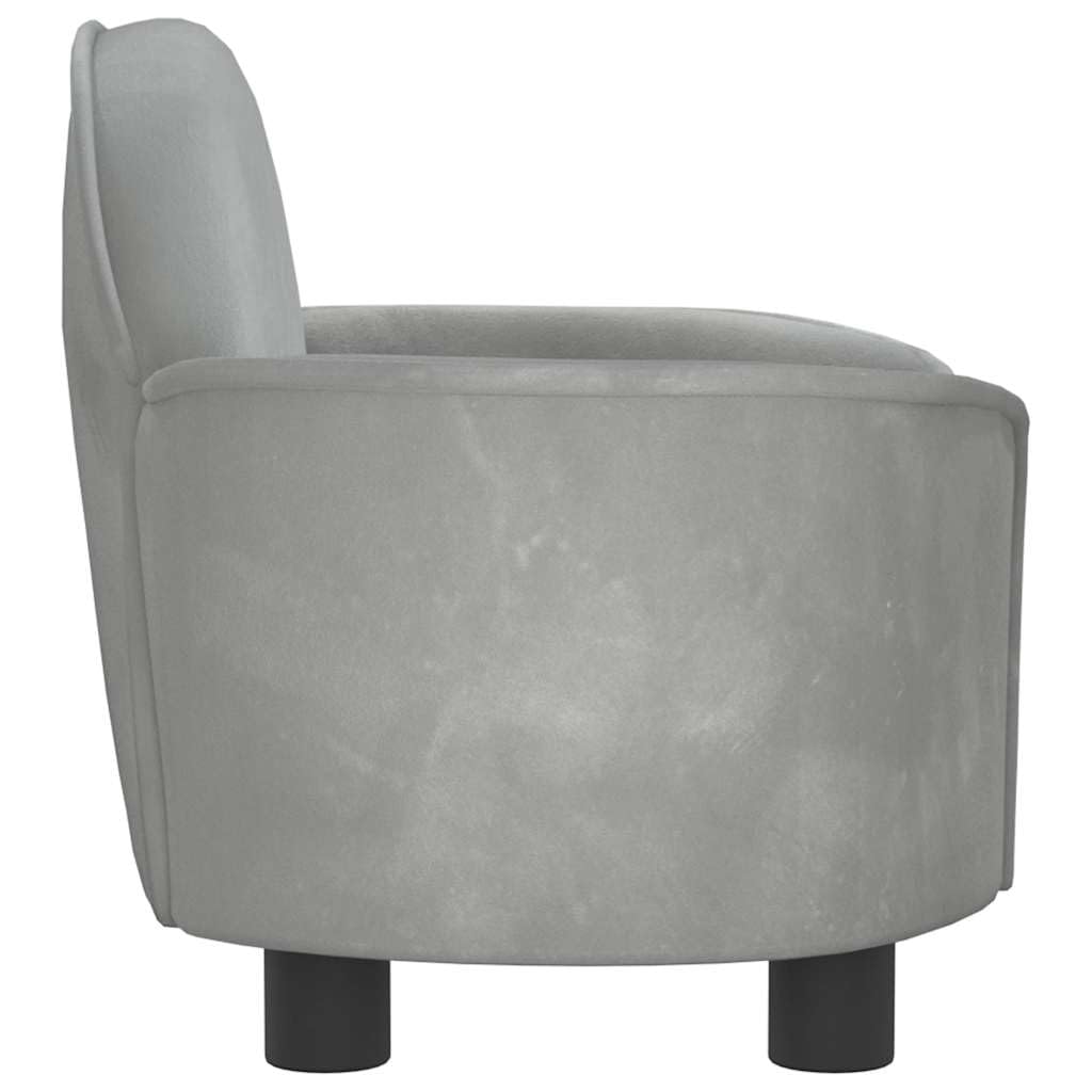 vidaXL Cama para Perros de Terciopelo Gris Claro 66x40x45 cm, sofá para Perros, Cama para Cachorros, Asiento para Perros, sofá para Mascota