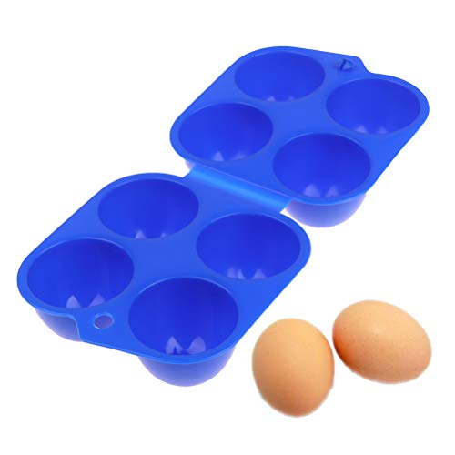 1 Pcs Royalblue 4 Grid Egg Carrier Box Shockproof Egg Holder Egg Container Cases for Camp Kitchen Outdoor Camping Picnic