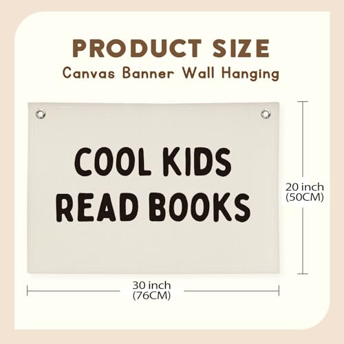 Image of Reading Corner Decor for Classroom,Cool Kids Read Books Canvas Banner,Read Sign Wall Hanging Banner Flag Decor for Reading Nook,Classroom Decor Kid Room Decor Read Corner Flag Banner 30x20 Inch