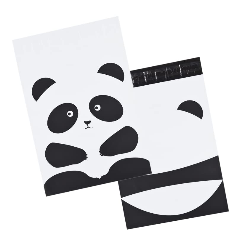 Poly Mailer Bag Mailing Postal Bags Panda Face Gifts Shipping Wrapping Design Pattern Envelope for Parcel Mail(12.5 x 16 Inch,50)