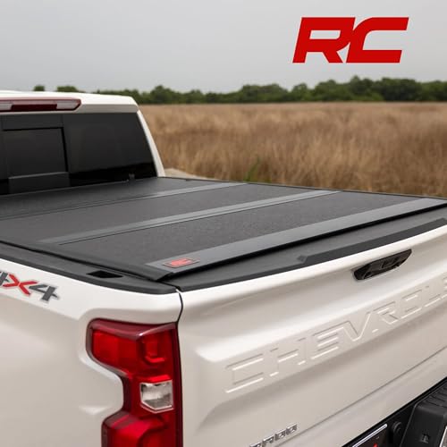 Rough Country Hard Low Profile Tri-Fold Tonneau Cover for Chevy Silverado & GMC Sierra 1500 (2019–2026) – Flush Mount Aluminum Bed Cover, Fits 5'10 Short Bed - image 7