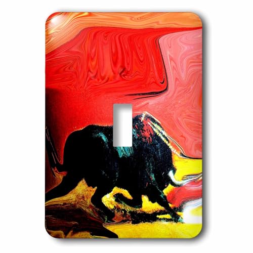 Interrupteur simple The Bull 3dRose lsp_20041_1 décoratif