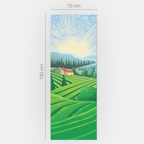 Decoración de cocina con vinilo adhesivo 70x190 cm diseño de paisaje rural soleado para nevera 5