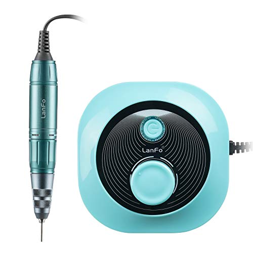 LanFo Professional Nail Drill Machine 30000 RPM Efile Nail Drills for Acrylic Nails Gel Nail, Electric Nail Drills Set for Shaping, Buffing, Removing, Green