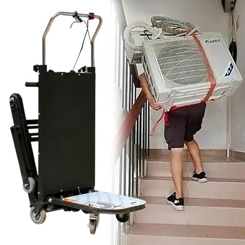 Carretilla eléctrica escaladora, 500 kg, negra, acero, 6 ruedas miniatura 1