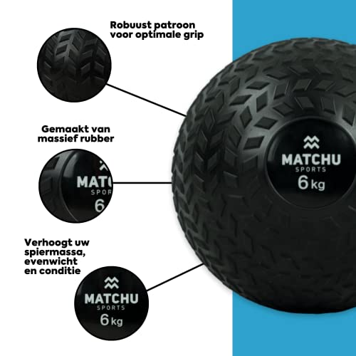 MATCHU - Slam Ball - Slamball - Tire Ball - Boule de Médecine - Fitness, Crossfit, Gymnatistics - Design Robuste - Poignée Supplémentaire - Caoutchouc Solide – Image 3