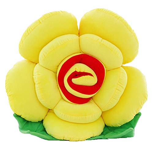 Image of Rose Flower Plush Toy | Soft Rose Shape Throw Pillow, Decorative Cushion for Sofa, Bed, Home & Gifts (Yellow, 30cm)