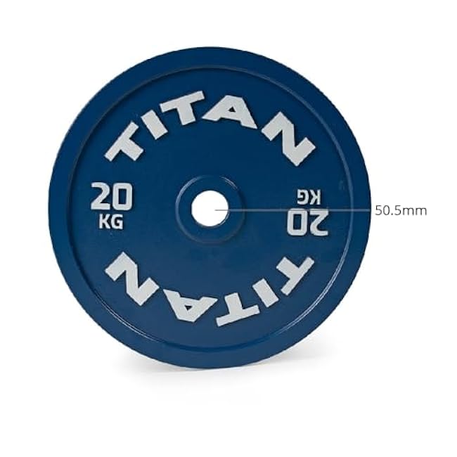 Titan Fitness 159 KG Set Olympic Calibrated Steel Powerlifting Plate, Machine Precision Steel Discs, Sold in Pairs
