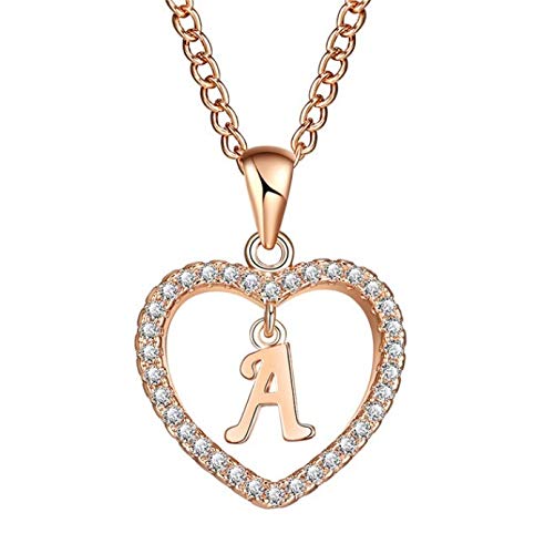 Maverick Gorgeous Alphabet In Diamond Heart Pendant & Chain; Stylish Necklace Gift For Girls Women On Birthday Anniversary Valentine Occasions(Stone Heart A) (B081T8MJ58) Amazon Price History, Amazon Price Tracker