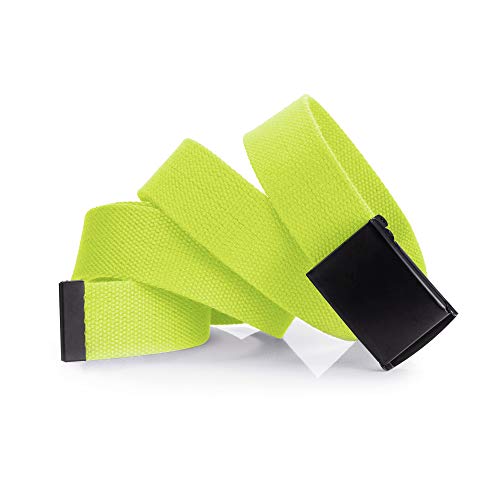 Image of Mile High Life Cut To Fit Canvas Web Belt Size Up to 52 inch with Flip-Top Solid Black Military Buckle