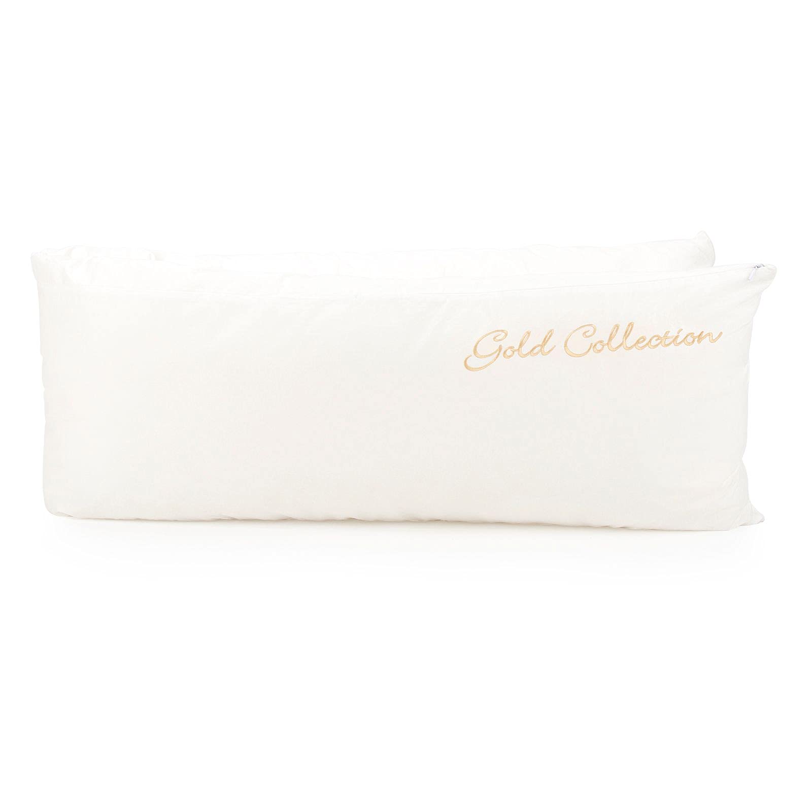 Mother&Baby Organic Cotton 6ft Deluxe Body Pillow - White - Support for Pregnancy, Feeding & Baby