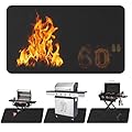 Large 60x40 Inch BBQ Under Grill Mat for Outdoor, Indoor Fireplace Mat Fire Pit Mat, Double-Sided Fireproof Grill Pad, Waterproof Under Pet Cage Mat, Oil-Proof Grill Protector for Lawn Patio Deck
