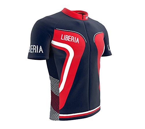 ScudoPro Liberia Full Zipper Bike Short Sleeve Cycling Jersey for Men - Size 3XL Multicolored