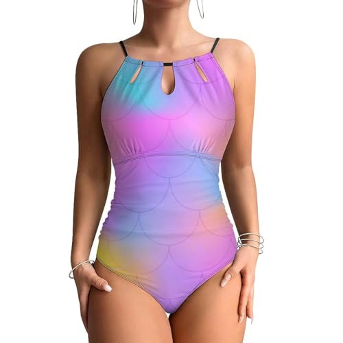 Maillots de bain une pièce haut de gamme imprimé écailles fini soigné