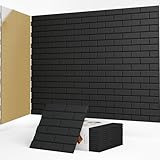 JBER Akustikpaneele, selbstklebend, Ziegelstein-Schallschutzplatten, hochdichte Akustikwandpaneele für Aufnahmestudios, Spielzimmer, Zuhause, Büro, 30 x 30 x 1 cm, Schwarz, 12 Stück