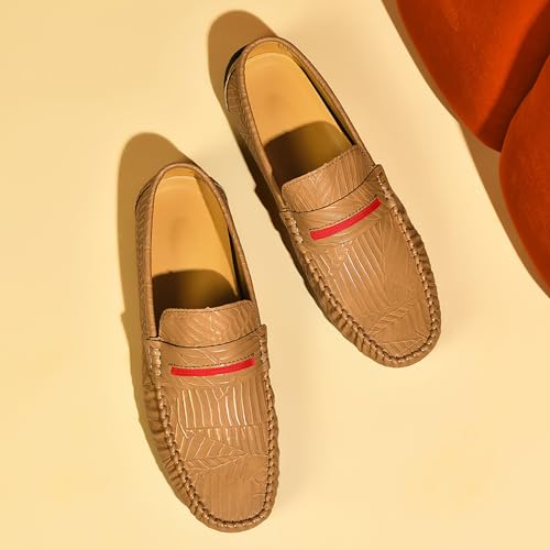 Men's Loafers Slip on Shoes Driving Shoes Casual Penny Loafers for Men,Brown,9.53