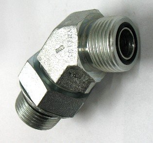 AF 4365-08-10-1/2 Male O-Ring Face (13/16''-16 Threads) X 5/8 Male O-Ring Boss (7/8''-14 Threads) 45 Elbow