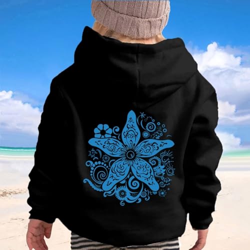 Hoodies For Teen Girls Embroidered Oversized Fleece Long Sleeve Boys Sweatshirts Hooded 2025 Floral Print Fall Hoodies For Girls 10-12 Trendy Black 11-12 Years Back To School Sweaters For Teen Girls2