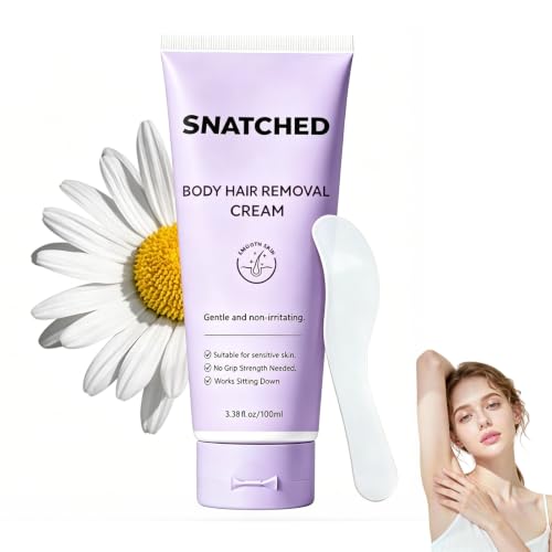 Snatched Hair Removal Cream With Spatula Applicator 2026 New Advanced Snatched Natural Gentle Hair Removal Cream With Cica Chamomile & Aloe Vera for Sensitive Skin Women & Men (1 Bottle)