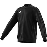Rumpf und Saum sind gerippt adidas Kinder Condivo 18 Trainingsjacke, Black/White, 140