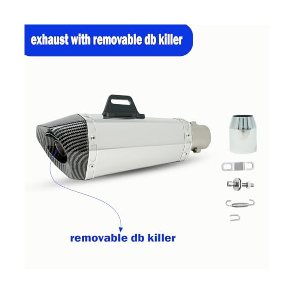 Vagary Universal Hexa Cut Akraphovic Exhaust With DB Killer Silencer for Bajaj, TVS, KTM, Suzuki, Yamaha, Hero Universal For Bike (SILVER)