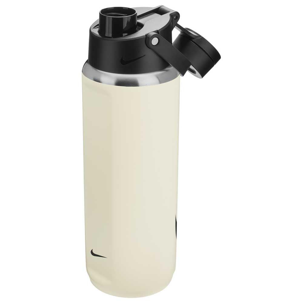 Nike SS Recharge Chug Bottle 24oz Graphic in der Farbe Coconut Milk/Black/Black, Fassungsvermögen: 709ml, N.100.7629.119.24