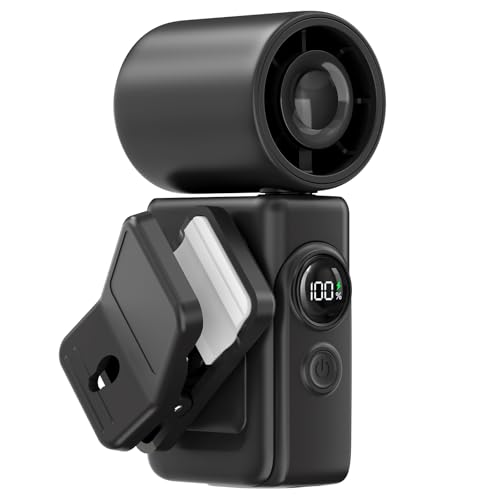 Dnenellr Handventilator Akku Aufladbar Tragbarer Mini USB-Ventilator 4 Windstufen Hohe Geschwindigkeit Bis zu 13500 U/Min Mit Clip LED-Akkustandsanzeige Für Innenbereich Outdoor und Reisen