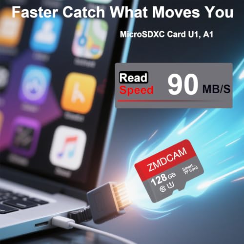 Image of 2 Pack 128GB TF Card with Adapter UHS-I U1 Class 10 Memory Card | A1 Performance High-Speed TF Card Up to 90MB /S for Smartphones /Tablets /Cameras /Car Audio /Game Consoles