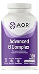 AOR Advanced B Complex Capsules, 180 Count 180-Day Supply - Full-Spectrum B Vitamin Blend with B1, B2, B3, B5, B6, B12, Inositol, Folic Acid & Biotin - Vegan, Non-GMO & Gluten-Free - Promotes Energy