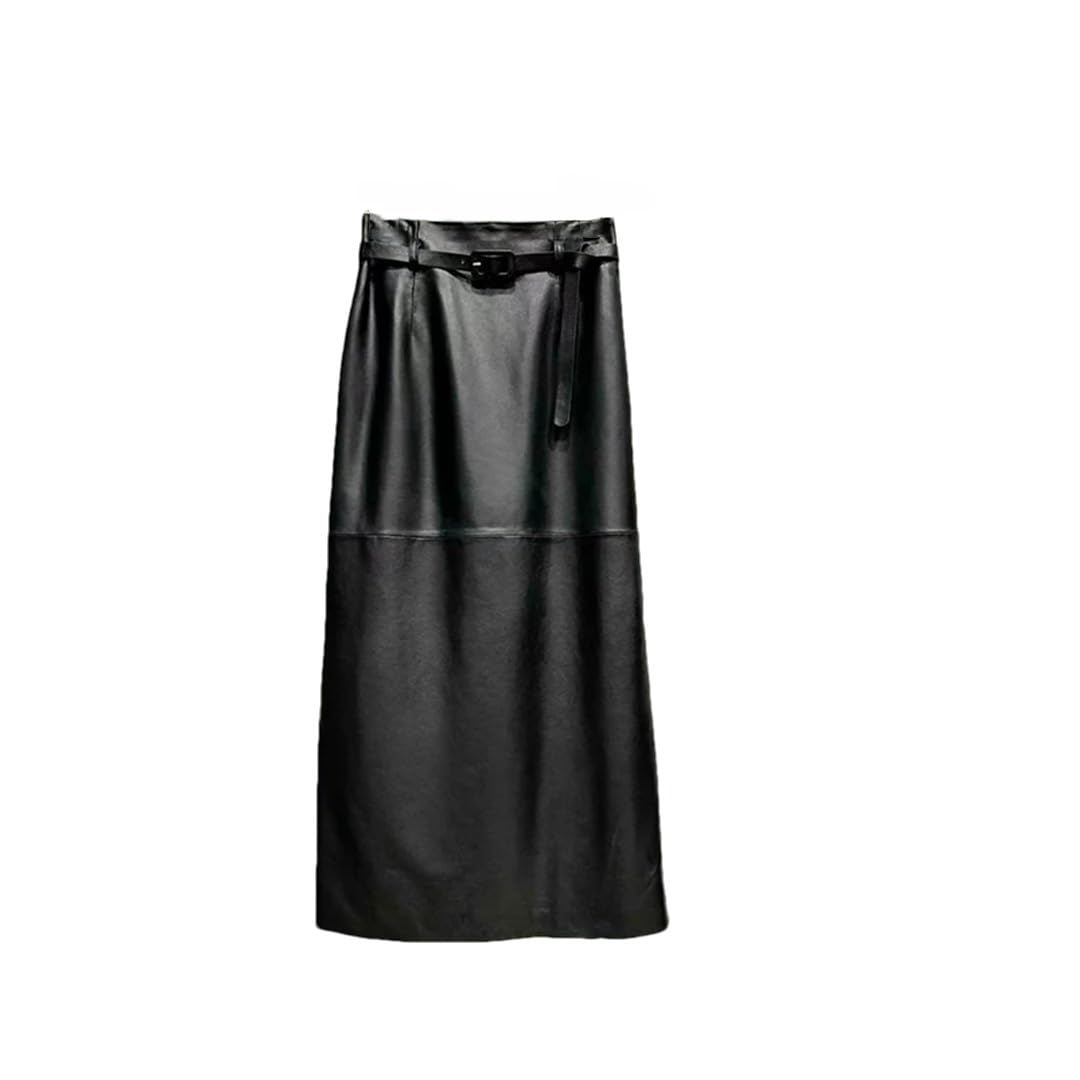 Donne alla caviglia solido Streetwear dritto Split Slim gonne