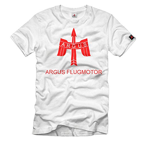T-shirt moteur et avion Argus 32300 blanc XXXXL, le cadeau idéal pour mécanicien