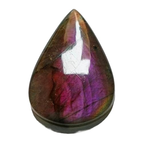 Cabochon labradorite violette poire 52x30x6mm pour remplacer une pierre de bague cassée