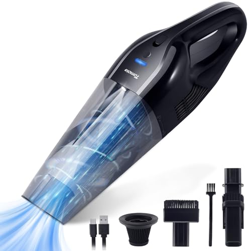 Tomoia Cordless Handheld Vacuum Cleaner - Powerful 10000Pa Suction, Lightweight 1.8 lb, 6000mAh Battery, LED Light, HEPA Filter for Home Car and Pet Hair Cleaning
