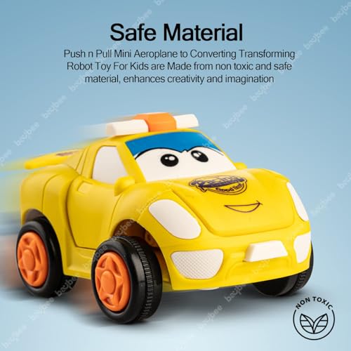 Image of BAYBEE 2 in 1 Robot Car Toy for Kids with 360 Rotation, Friction Powered Car Toys Vehicle Playset for Kids, Push & Go Toys | Racing Cars Toy for Kid (Pack 2)