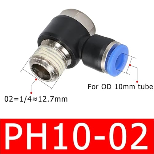 Conector neumático PH de 1/4 para manguera de 8 mm en pack de 50 unidades 3
