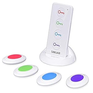 Key Finder with Extra 4 Long Chains & Up to 131ft Working Range in Open Space, Simjar Wireless Remote Control RF Key…