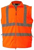 Bardzo duża kurtka robocza softshell / kamizelka Marc & MARK paski odblaskowe pomarańczowe 7XL