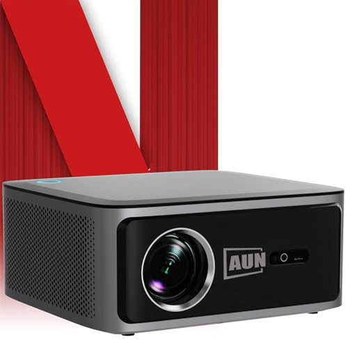 Image of AUN Power Pro Max Projector, Dolby Atmos, 100% Certified Net - Flix, Prime, 24000 Lumens, Fully Sealed, Voice Remote Fully Automatic1080p Native Projector 4k Ultra HD, Dual HDMI-ARC, YouTube, Hotstar