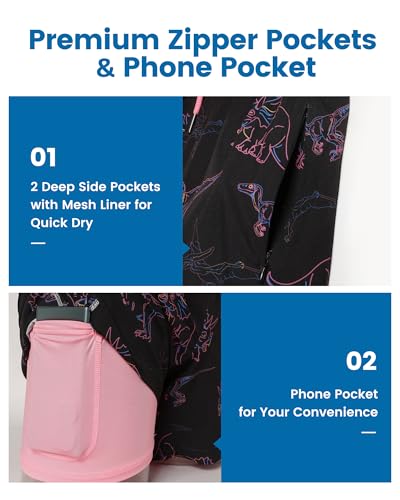 Image of maamgic Mens Swim Trunks with Compression Liner 5 Inch, Quick Dry Bathing Suit with Zipper Pockets, No-Chafing Swim Shorts