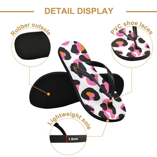 Leopard Blackpink Flip Flop Beach Summer Casual Sandal for Women & Men Shower Shoes 208619092