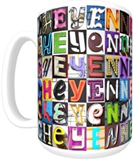 CHEYENNE Coffee Mug / Cup - using photos of sign letters - personalized