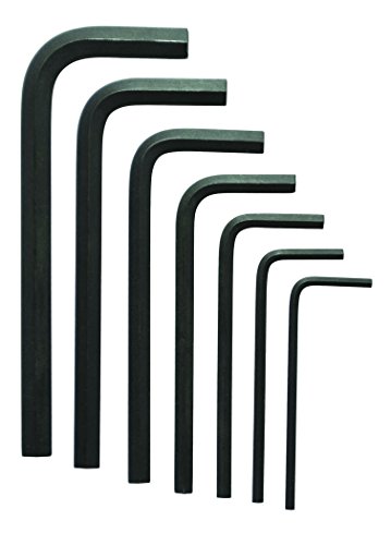 Bondhus 12345 Hex Tip Key L Wrench Set with ProGuard Finish and Short Arm in Pouch of Sizes 5/64-1/4", 7 Piece