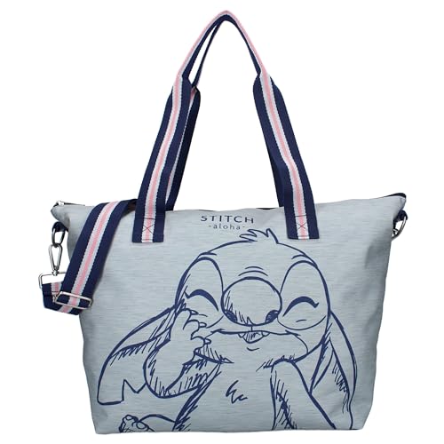 Sac shopping Stitch Disney Aloha Vadobag gris grand format 48x32cm - 2