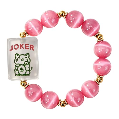 Pulsera Mahjong para Mujer con Piedra Ojo de Gato