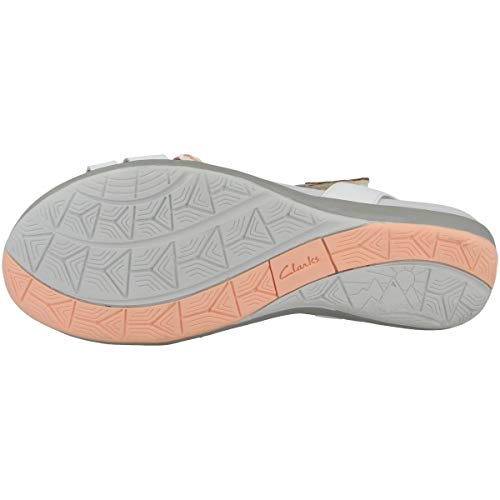 Clarks Tealite Grace T-Spangen Sandalen Femme, Blanc, 36 EU
